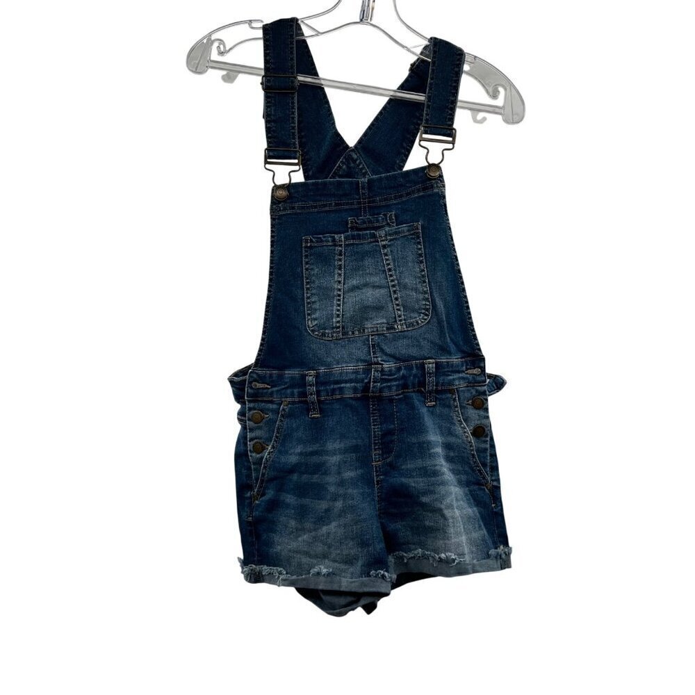 Blue Spice Women's Sleeveless Short Cuffed Overalls Denim Size 5